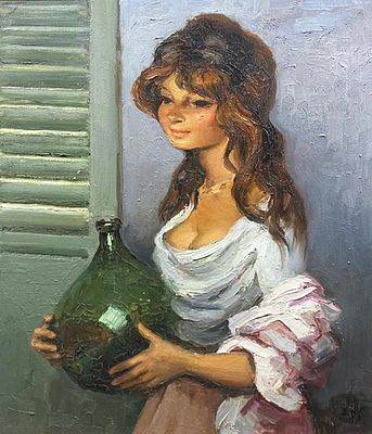 ** Marcel Dyf - ** Marcel Dyf 1899-1985 (French) Pauline, la Gitane oil on canvas 71x58 cm faded 