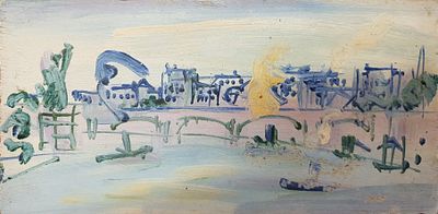 ** Jean Dufy - ** Jean Dufy 1888-1964 (French) Paris, la Seine oil on panel 10x20 cm Provenance: 