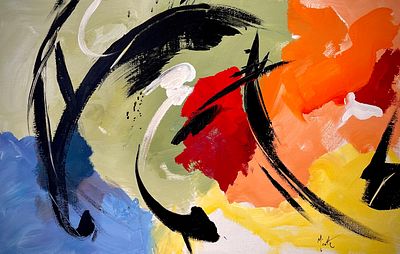 ** Jean Miotte - ** Jean Miotte 1926-2016 (French) Untitled acrylic on canvas 65x100 cm signed 