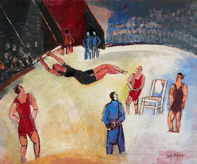 ** Jean Dufy - ** Jean Dufy 1888-1964 (French) Les Trapיzistes, 1929 oil on canvas 54x65 cm signed 