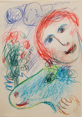 ** Marc Chagall - ** Marc Chagall 1887-1985 (Russian, French) Self portrait with a green donkey 