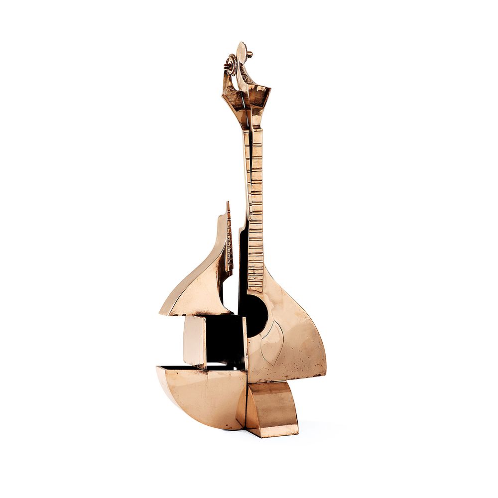 ** Arman - ** Arman 
1928-2005 (French, American) 
Guitare portugaise cubiste, 2003 
bronze with 