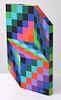** Victor Vasarely - ** Victor Vasarely 
1906-1997 (Hungarian, French) 
Untitled - unique 
vinyl תמונה - 3