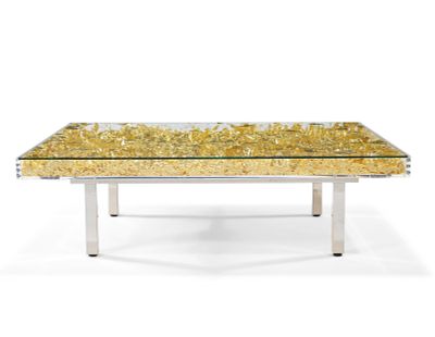 ** Yves Klein - ** Yves Klein 1928-1962 (French) Table d'Or gold leaf, plexiglas, wood and 