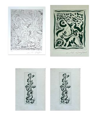 ** Andre Masson - ** Andre Masson 1896-1987 (French) Lot includes 4 works; 1. Blue Moon Press- 