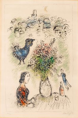 ** Marc Chagall - ** Marc Chagall 1887-1985 (Russian, French) Le bouquet rose, 1980 lithograph in 