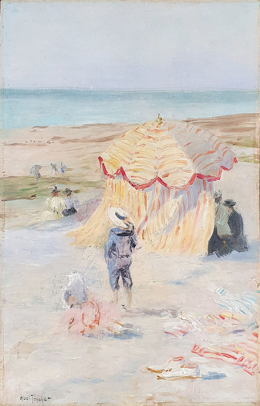 ** Abel Truchet - ** Abel Truchet 
1875-1918 (French) 
Beach scene 
oil on board 
35.50x23.50 cm 