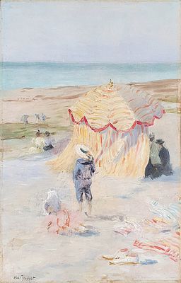 ** Abel Truchet - ** Abel Truchet 1875-1918 (French) Beach scene oil on board 35.50x23.50 cm 