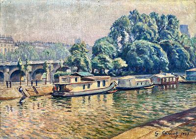 ** Gustave Camille Gaston Cariot - ** Gustave Camille Gaston Cariot 1872-1950 (French) Barges on 