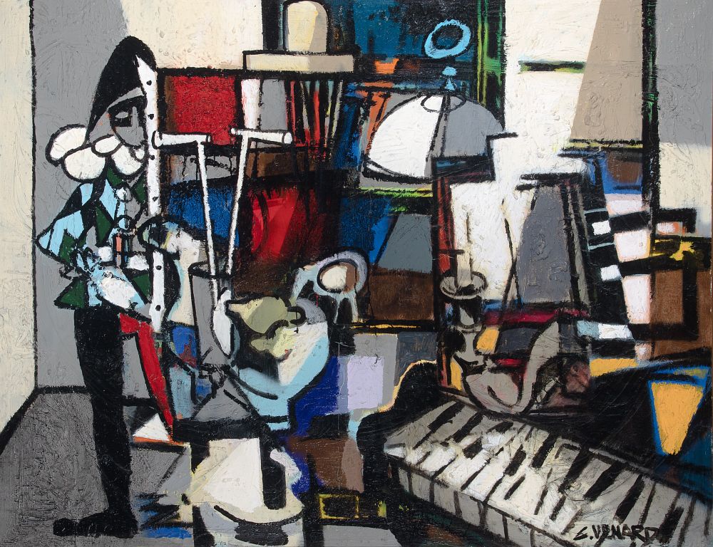 ** Claude Venard - ** Claude Venard 1913-1999 (French) Still Life with Harlequin, 1959 oil on 