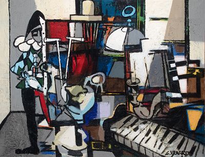 ** Claude Venard - ** Claude Venard 1913-1999 (French) Still Life with Harlequin, 1959 oil on 