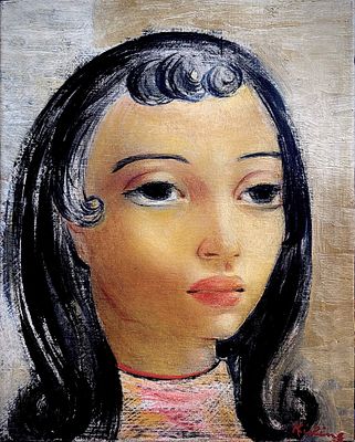 ** Moise Kisling - ** Moise Kisling 1891-1953 (Polish, French) The Brunette, circa 1938 oil on 