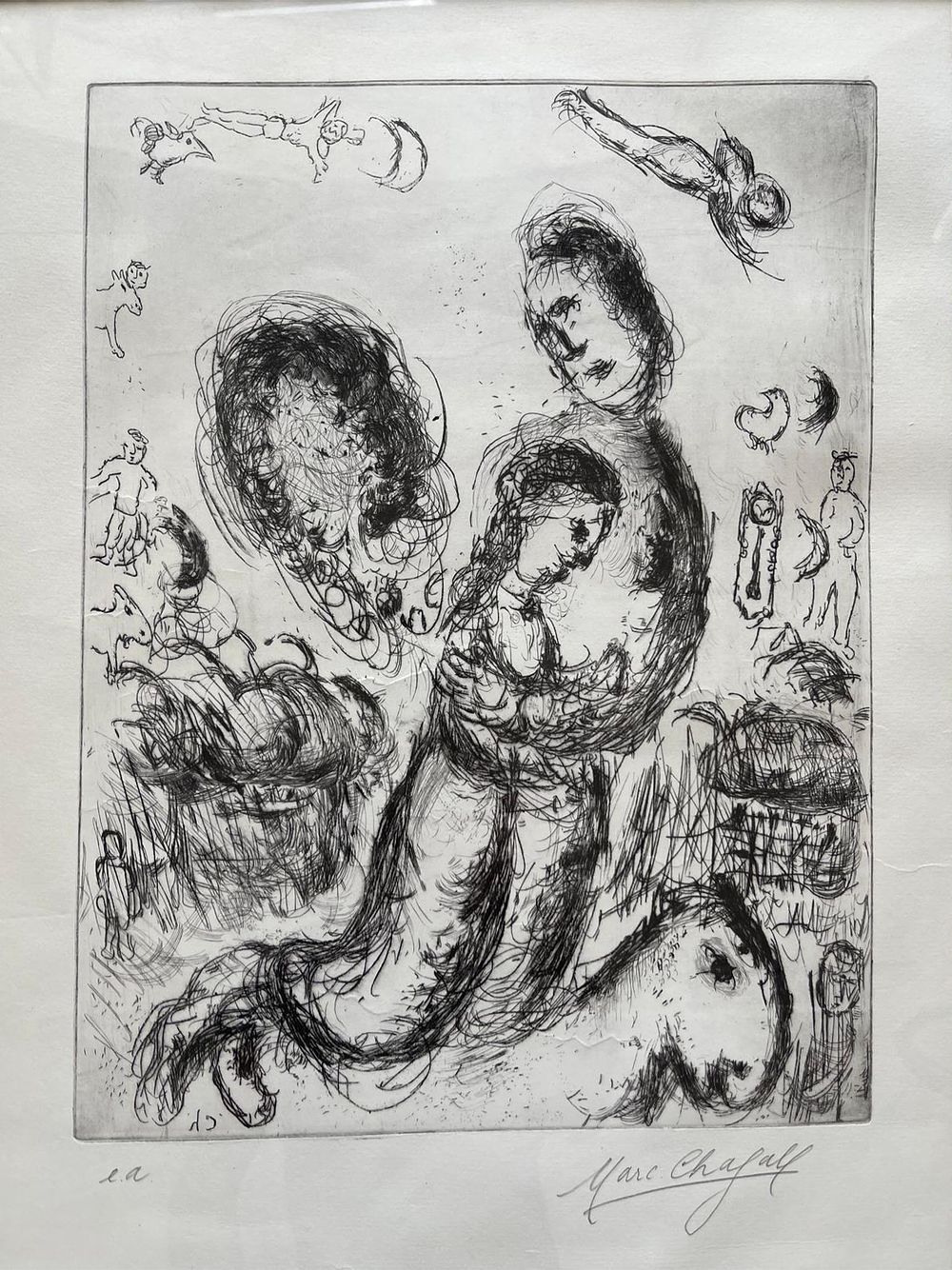 Marc Chagall - Marc Chagall 
1887-1985 (Russian, French) 
Le couple sur le cheval, 1980 
etching 