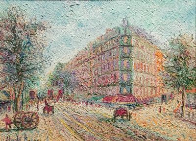** Hugues Claude Pissarro - ** Hugues Claude Pissarro b.1935 (French) Street in Paris oil on 