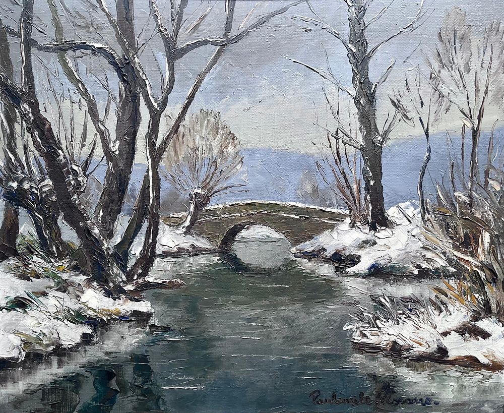 ** Paul-Emile Pissarro - ** Paul-Emile Pissarro 
1884-1972 (French) 
Old bridge over the Epte 
oil 