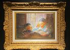 ** Huvy - ** Huvy 1927-2022 (Israeli) Boys learning Torah oil on canvas 20x30 cm signed lower תמונה - 1
