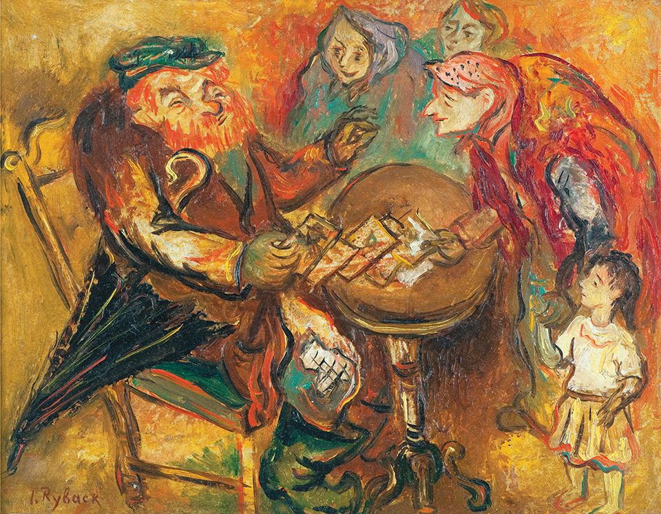 ** Issachar Ber Ryback - ** Issachar Ber Ryback 1897-1935 (Ukrainian, French) Card players oil on 