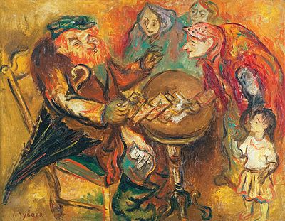 ** Issachar Ber Ryback - ** Issachar Ber Ryback 1897-1935 (Ukrainian, French) Card players oil on 