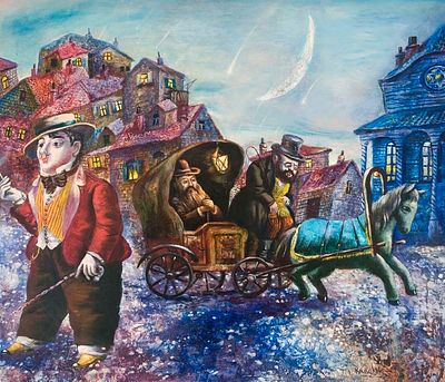 ** Alexander Kanchik - ** Alexander Kanchik b.1959 (Russian) Wagon driver oil on canvas 107x114 cm 