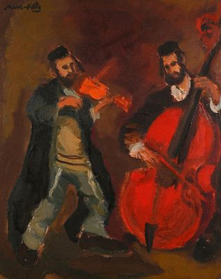 ** Mane Katz - ** Mane Katz 1894-1962 (Ukrainian, French) Two musicians oil on canvas 50.50x41 cm 