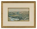 ** 19th century - ** 19th century 
View of Jerusalem 
watercolor on paper 
19.60x33cm 
signed תמונה - 1