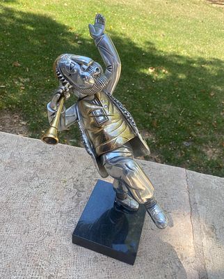 ** Frank Meisler - ** Frank Meisler 1929-2018 (German, Israeli) Trumpet player metal sculpture on 