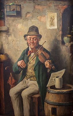 ** Carl Ostersetzer - ** Carl Ostersetzer 1865-1914 (Austrian) While playing the violin, c. 1900 