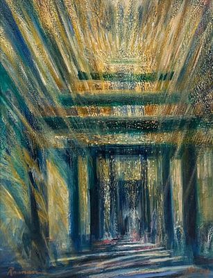 ** יורם רענן - ** Yoram Raanan b.1953 (Israeli) Glimmer of Light oil on canvas 91.40x72.40 cm 