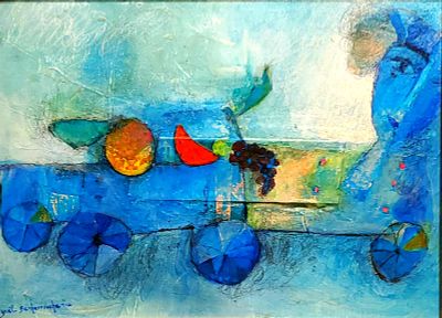 ** Yoel Benharrouche - ** Yoel Benharrouche b.1961 (Israeli) Train de Vie mixed media on canvas 