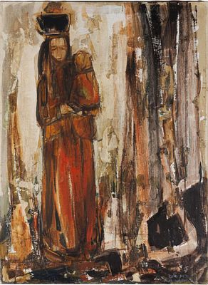 ** רות שלוס - ** Ruth Schloss 1922-2013 (Israeli) Mother and child oil on canvas 82x60 cm signed 