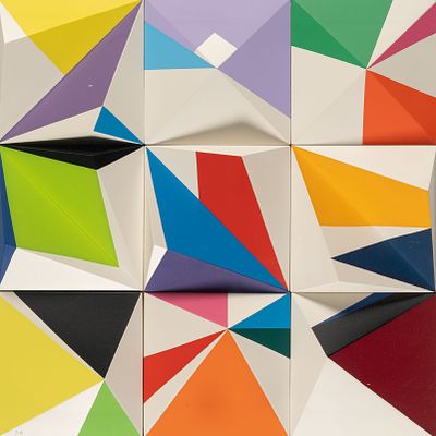 ** יעקב אגם - ** Yaacov Agam b.1928 (Israeli) Andromeda I, 1985 polymorphic silkscreen print on 