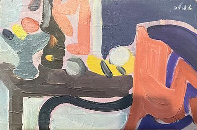 ** שמואל טפלר - ** Shmuel Tepler 1918-1998 (Israeli) Still life oil on canvasboard 20x30 cm signed 