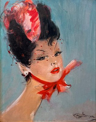** Jean-Gabriel Domergue - ** Jean-Gabriel Domergue 1889-1962 (French) Rosita oil on masonite 