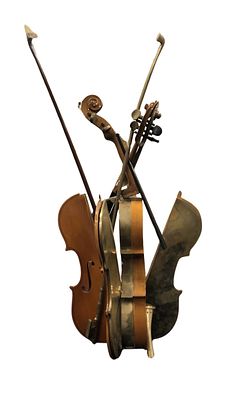 Arman - Arman 1928-2005 (French, American) Violin bronze and wood sculpture 69.70x34x28.50 cm** 