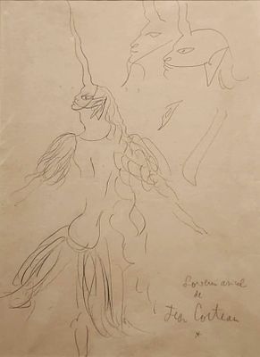 ** Jean Cocteau - ** Jean Cocteau 1889-1963 (French) Character in the Licorne, c. 1951-52 pencil 