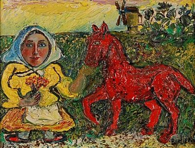 ** David Davidovich Burliuk - ** David Davidovich Burliuk 1882-1967 (Ukrainian, American) Girl in 