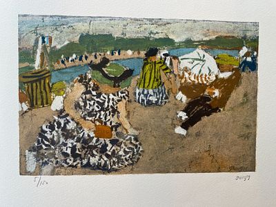 ** Jean Pougny - ** Jean Pougny 1894-1956 (Russian, French) The beach lithograph 48x54 cm numbered 