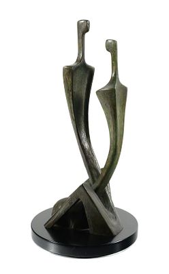 ** איציק בן שלום - ** Itzik Ben Shalom b.1945 (Israeli) Couple brozne sculpture 61x31 cm signed 