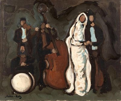 ** Mane Katz - ** Mane Katz 1894-1962 (Ukrainian, French) Hassidic wedding oil on canvas 54x64.80 