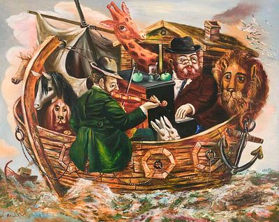 ** Alexander Kanchik - ** Alexander Kanchik b.1959 (Russian) Noah's ark oil on canvas 107x132 cm 