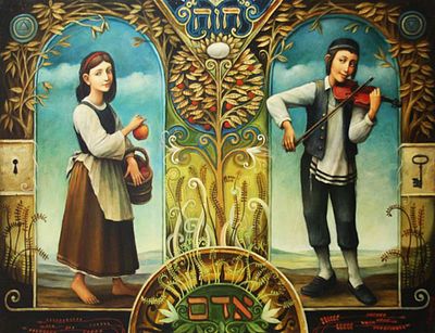 ** Boris Shapiro - ** Boris Shapiro b.1968 (Russian, Israeli) Adam &amp; Eve oil on canvas 66x81 