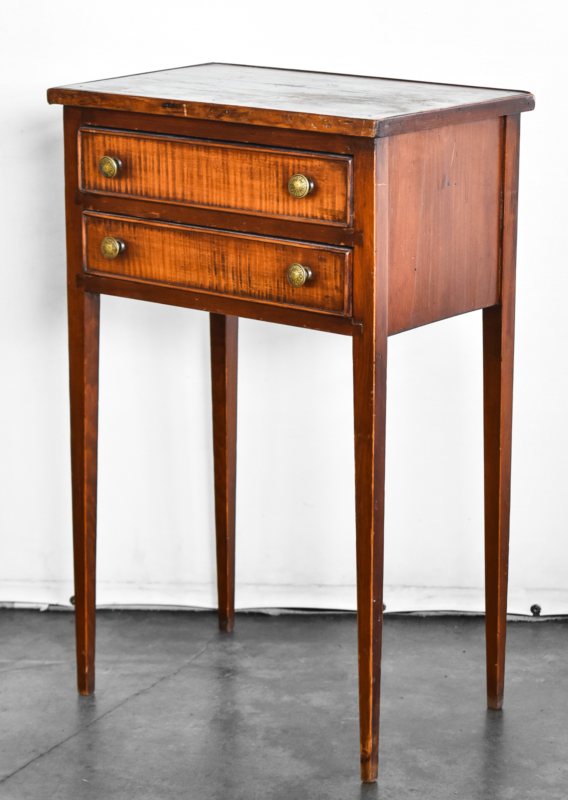 AMERICAN FEDERAL REVIVAL STYLE TWO-DRAWER SIDE TABLE