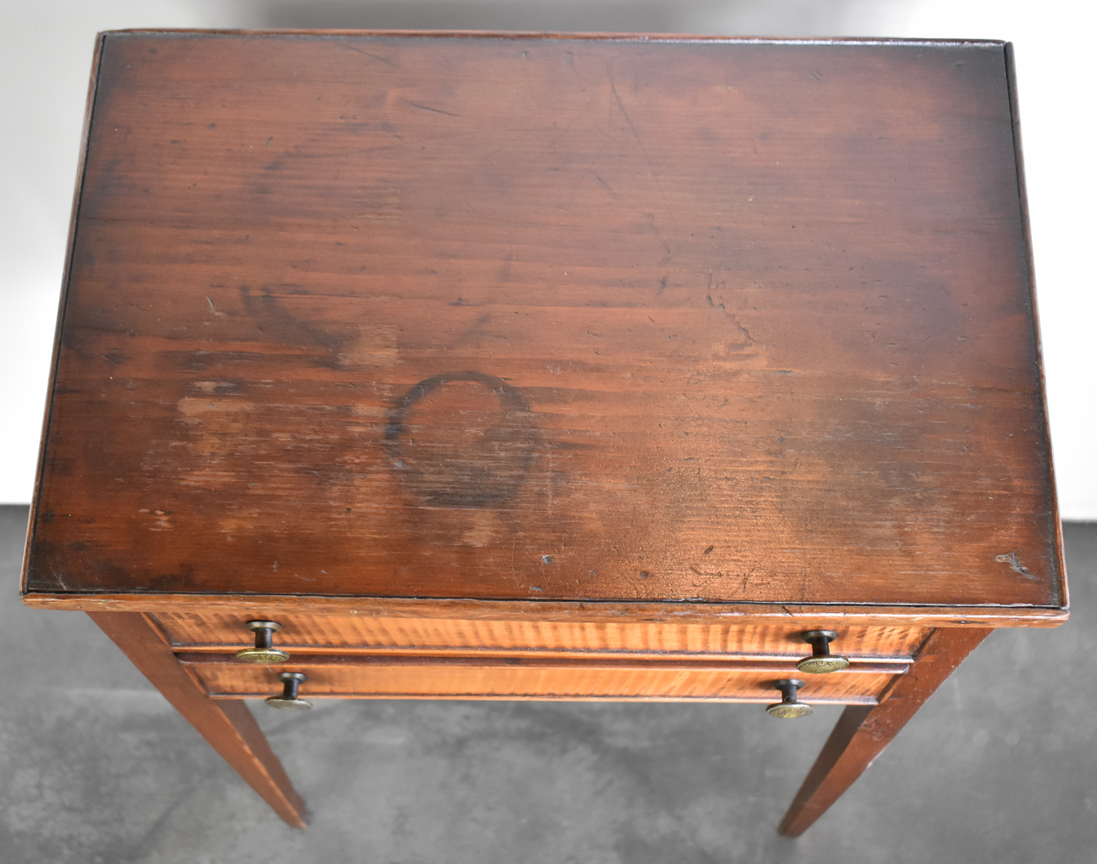 AMERICAN FEDERAL REVIVAL STYLE TWO-DRAWER SIDE TABLE