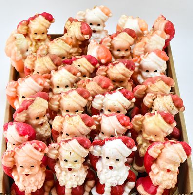 VINTAGE GURLEY SANTA CLAUS CHRISTMAS CANDLES. This lot includes approximately 30 vintage Gurley 