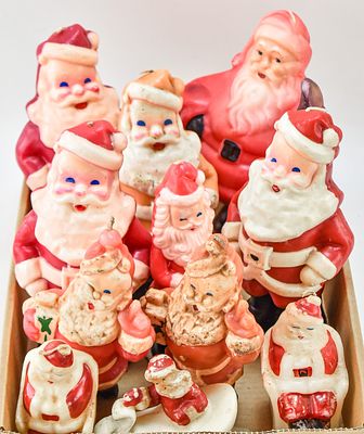 VINTAGE CHRISTMAS SANTA CLAUS CANDLES: GURLEY, TAVERN, SUNI CANDLES. This lot includes 11 