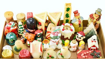VINTAGE CHRISTMAS CANDLE ASSORTMENT: HALLMARK, GURLEY, & MORE. This lot include over 30 vintage 