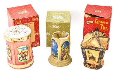 PENN WAX WORKS CHRISTMAS CANDLES IN ORIGINAL BOXES: DRUM, HOLY NIGHT, & LANTERN LITE CANDLES. Thi 