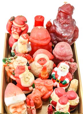 VINTAGE CHRISTMAS FIGURAL SANTA CLAUS CANDLES: HALLMARK. This lot includes approximately 22 