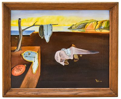 LEANDER E. OTT 'THE PERSISTENCE OF MEMORY' OIL PAINTING. Original oil painting on canvas by 