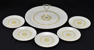 MID-CENTURY SHEFFIELD TREAT PLATTER SET. Mid-Century Sheffield treat platter set which includes 